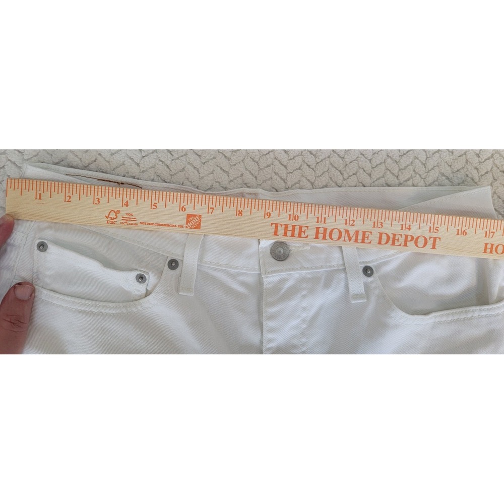 Levi's 511 White Cut-Off Distressed Shorts Mens Size 34x11 White Denim - Picture 6 of 8